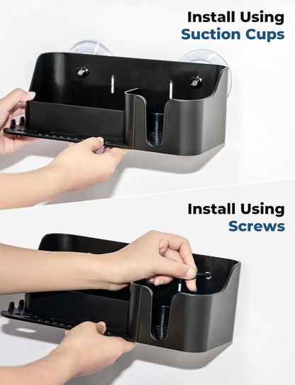 KEMIMOTO Boat Cup Holder, Caddy Organizer Installed With Screws/Suction Cups on Any Flat Surface, Storage Organizer, Cockpit Storage Box Marine Cup Holder for Bass Kayak Jon Pontoon Boat Accessories
