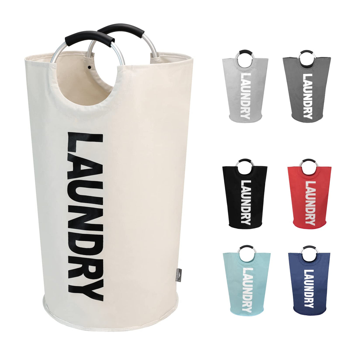 DOKEHOM 90L Large Laundry Basket Bag, Collapsible Tall Hamper, Black