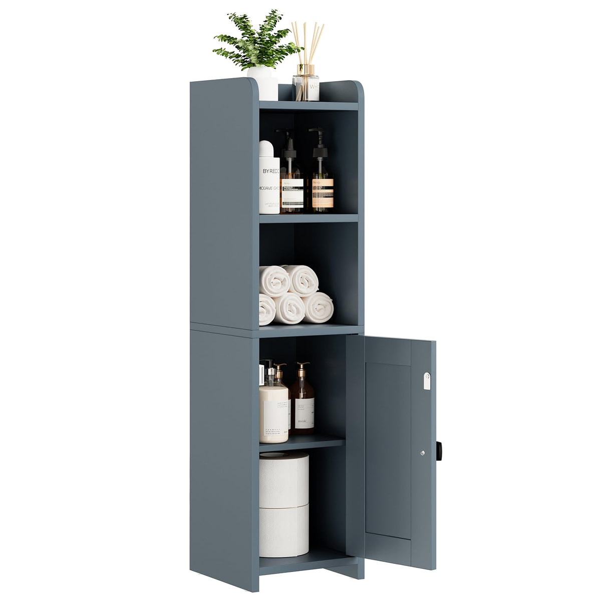 Lomojo Small Bathroom Storage Cabinet Corner, 7.87"Dx7.87"W x31.5"H (White)