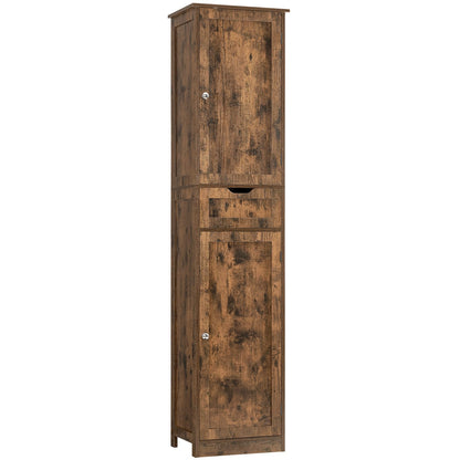 Iwell 66.9" Tall Bathroom Storage Cabinet with 2 Doors & 1 Drawer