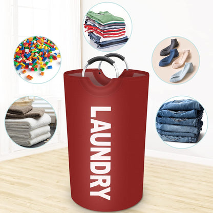 90L Large Laundry Basket, Dirty Clothes Waterproof Laundry Hamper, Red
