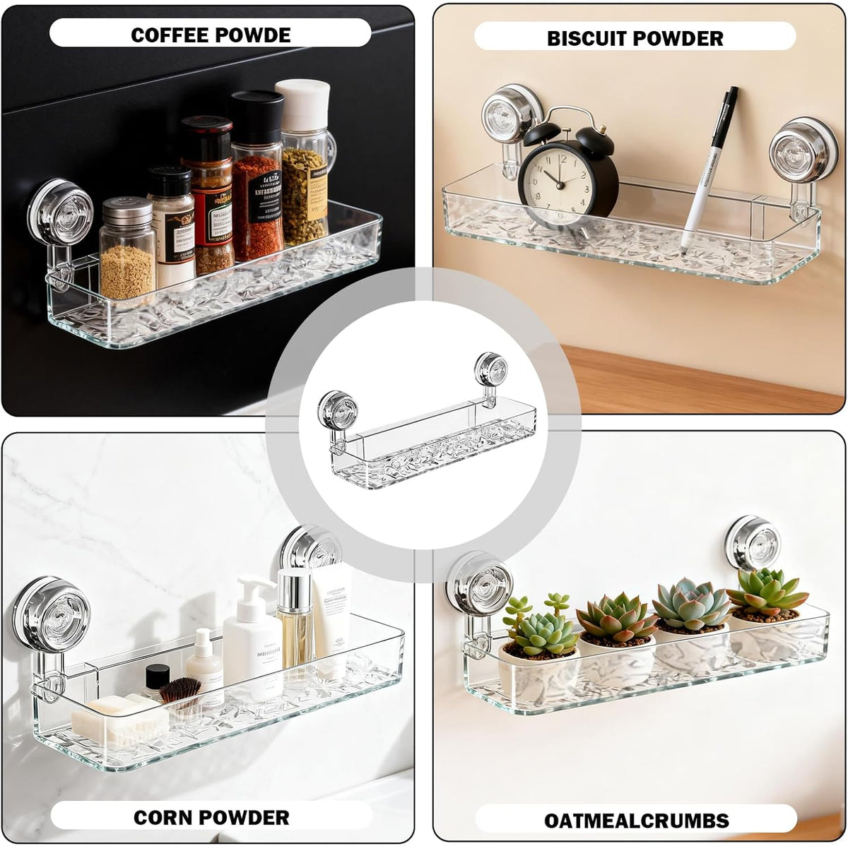 Suction Cup Shower Caddy Corrugated Clear