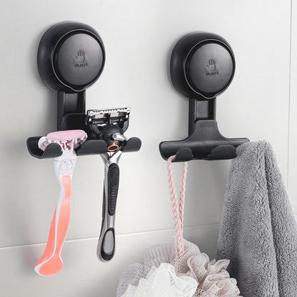 LEVERLOC Razor Holder for Shower 2 Pack, Powerful Suction Cup Hooks, White