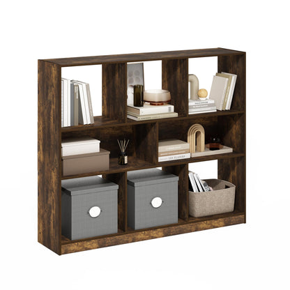 Furinno LUDER Book Shelf, 6-Tier Tall Modern Bookshelf, Bookcase with Open Shelves, 9.3 x 12 x 71, for Living Room, Bedroom, Home Office, White