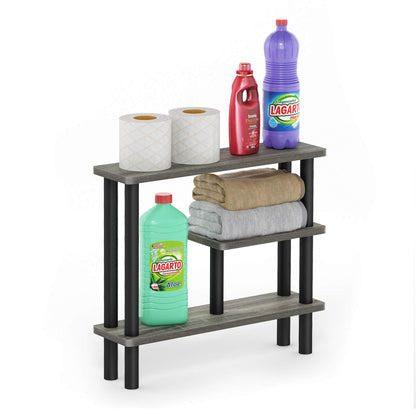 Furinno Turn-N-Tube Slim Space Saving Storage Rack, Espresso/Black