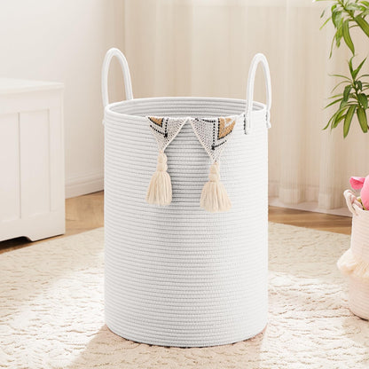 Artfeel Laundry Basket,Woven Cotton Rope Laundry Hamper,60L for Decor Storage of Dirty Clothes,Toys and Blankets in Bathroom,Baby Room and Living Room