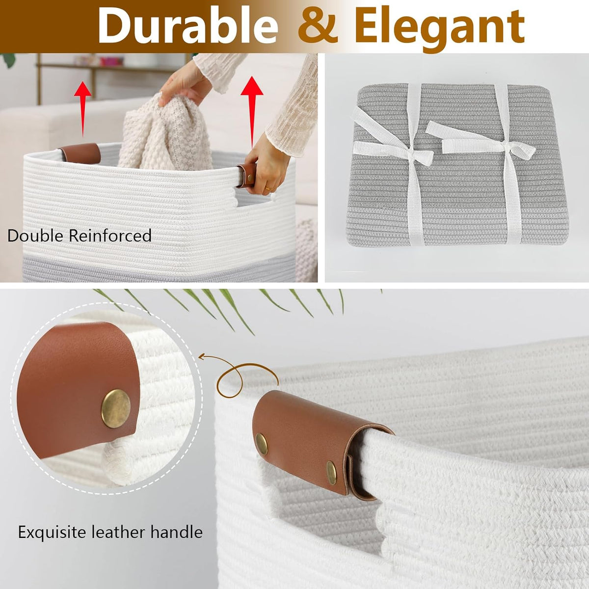Laundry Hamper 96L Extra Large Laundry Basket, Woven Blanket Basket
