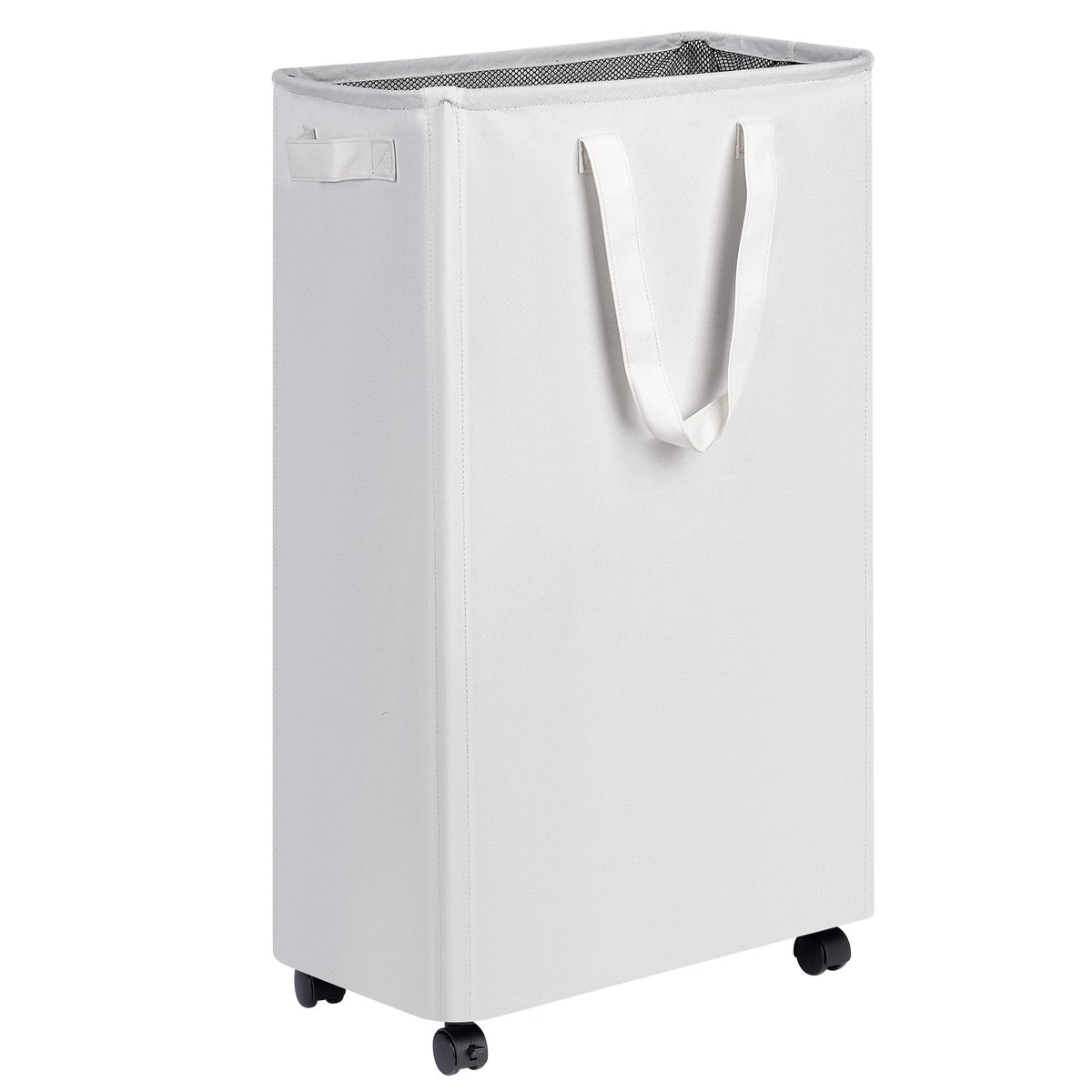 efluky Slim Laundry Hamper with Wheels, Rolling Laundry Basket for Clothes, Small Laundry Basket for Bedroom, Dorm and Laundry Room, 60L Beige