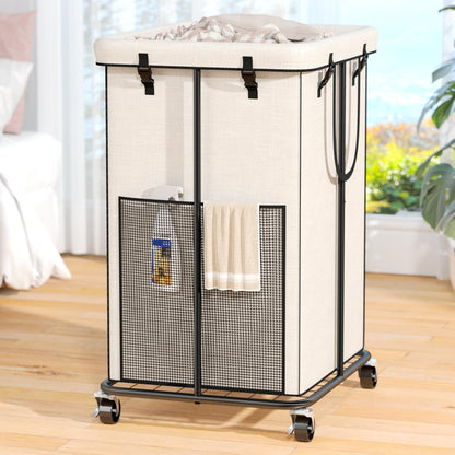 Laundry Hamper with Wheels, 150L Rolling Laundry Basket with Bag & Handles
