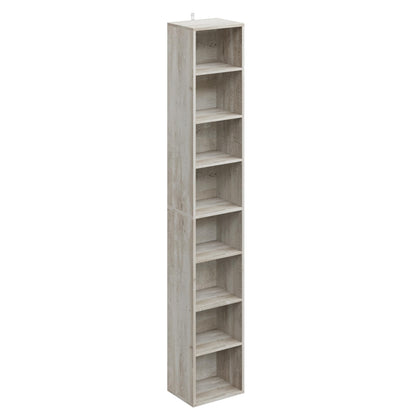 IRONCK Tall Narrow Bookshelf 8 Tiers, Compact Corner Bookcase, Floor Standing Display Storage Shelves 71 in Tall, Easy to Match for Living Room, Office, Study, Bedroom