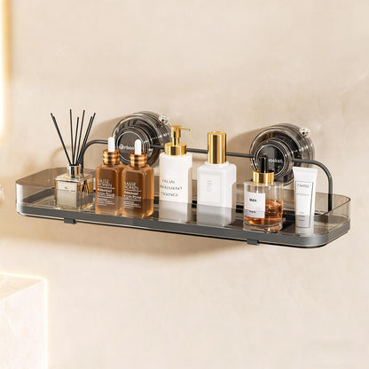 Suction Cup Shower Caddy, Wall Mounted No Drilling Bathroom Shower Organizers Storage Rack, Removable Shelves for Inside the Shower, Clear