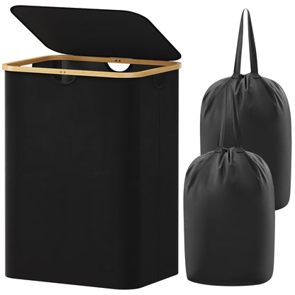 Lifewit 105L Large Laundry Basket with Lid, Removable Bags, Green