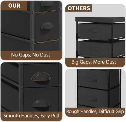 LASZOLA Narrow Cabinet Slim Storage Cart for Bathroom Small Space, Black