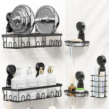 JOTPE Shower Caddy Suction Cup, No Drill Shower Shelves for Bath, 2 Pack