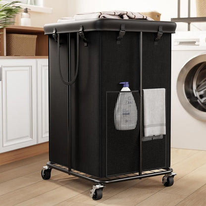 150L Large Laundry Hamper with Wheels, Rolling Laundry Basket