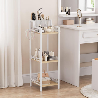 Slim Bathroom Storage Shelf Unit, Makeup Organizer for Small Spaces