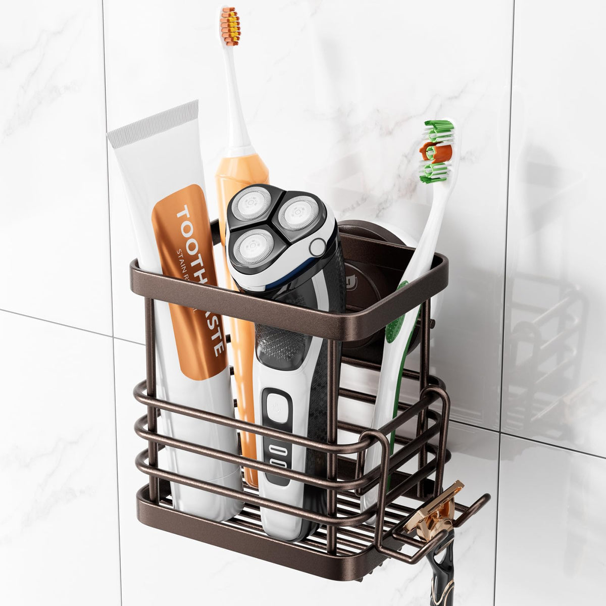 TAILI Patented Suction Cup Toothbrush Holders for Bathrooms, Black