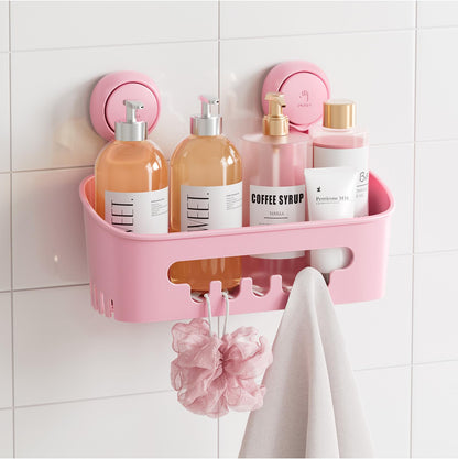 TAILI Shower Caddy Suction Cup Bathroom Organizer Shelves Frosted Clear 2pack