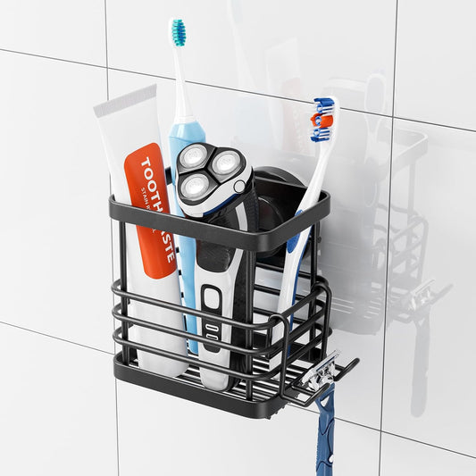 TAILI Patented Suction Cup Toothbrush Holders for Bathrooms, Black