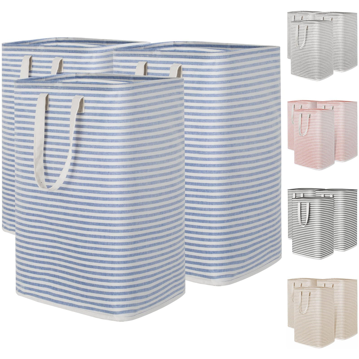 Lifewit 80L Large Laundry Baskets, Laundry Hampers Bags, 2 Pack, Beige