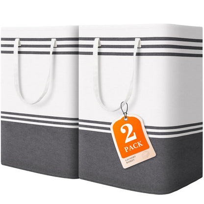 2 Pack Large Laundry Baskets, Laundry Hampers for Dorm, Bathroom, Room 75L