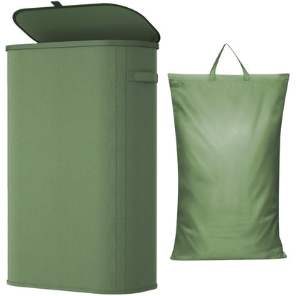 Lifewit 105L Large Laundry Hamper with Lid, Removable Inner Bag, Beige