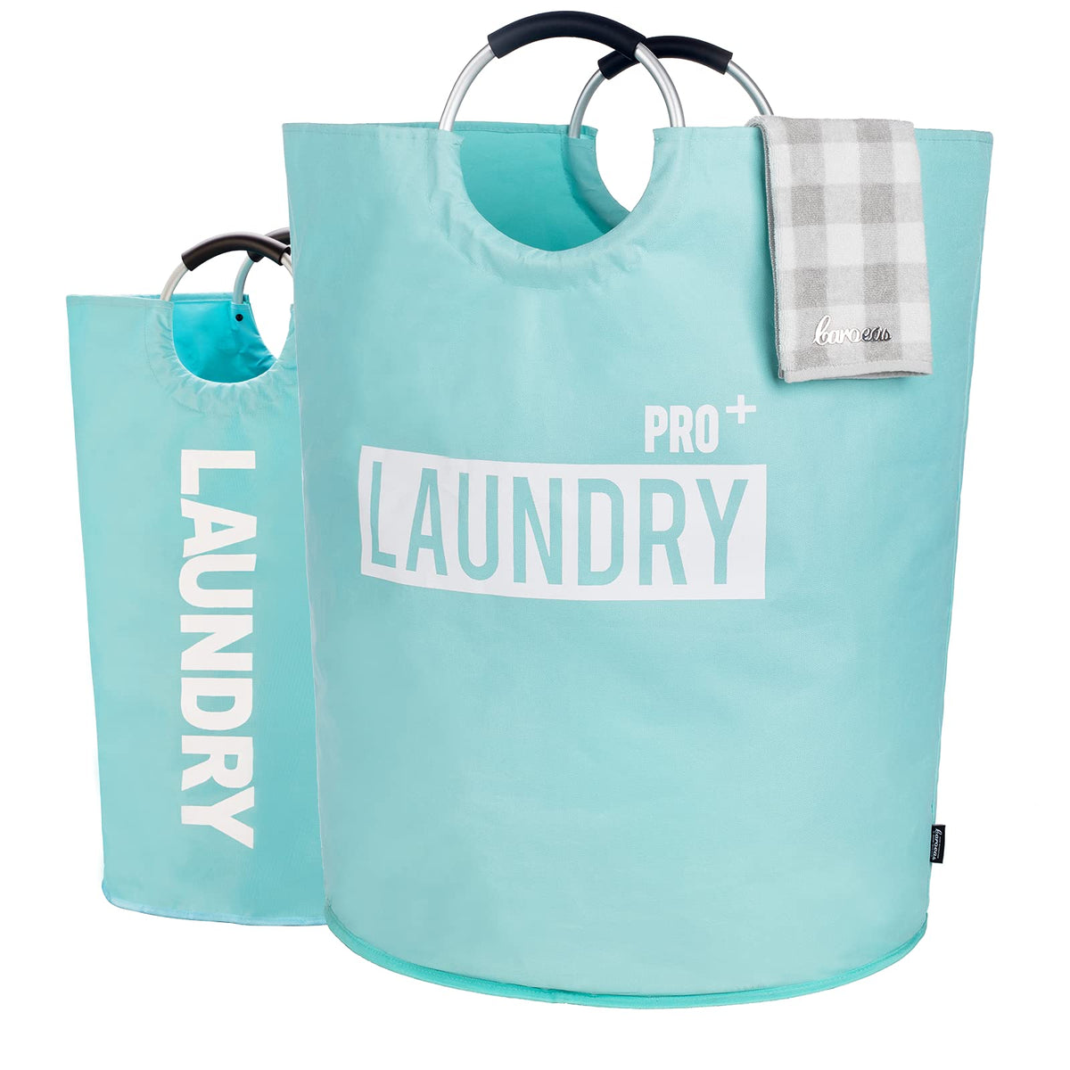 Caroeas Tall Laundry Basket 90L, Large Hamper, Freestanding Laundry Bag