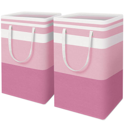 HomeHacks 2 Pack Large Laundry Baskets, Laundry Hampers Bags (Grey 75Lx2)