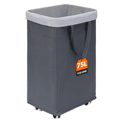 CHICVITA 75L Rolling Laundry Basket with Wheels Removable Wash Bag, Pink