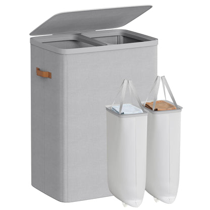 SONGMICS Laundry Basket, 170L Laundry Hamper with Lid, 2 Removable Bags