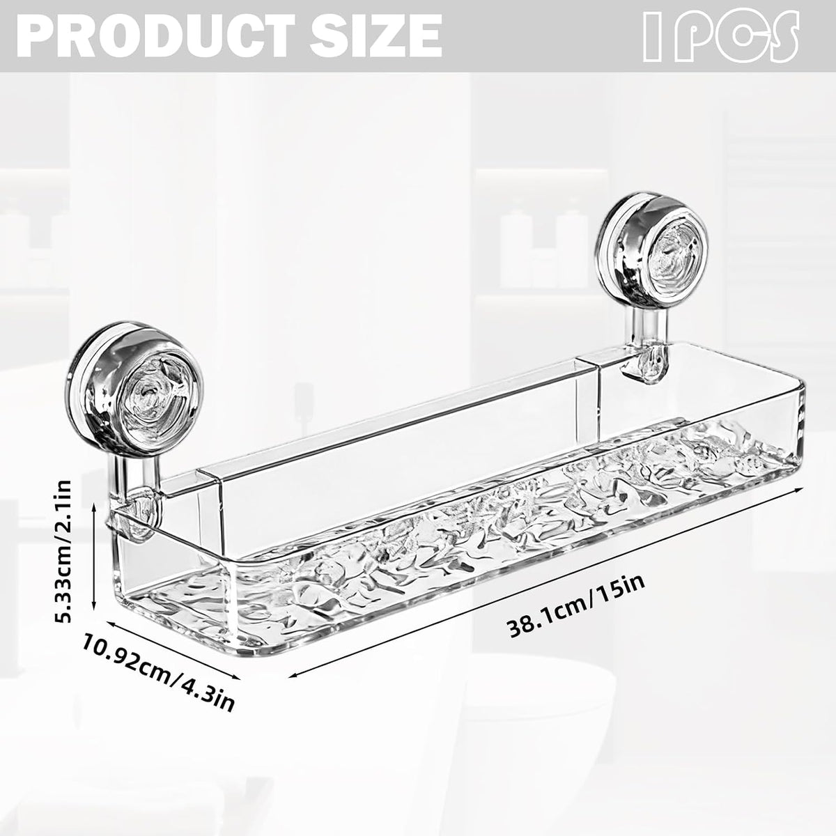 Suction Cup Shower Caddy Corrugated Clear