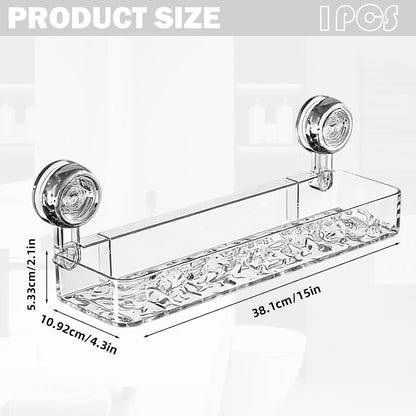 Suction Cup Shower Caddy Corrugated Clear