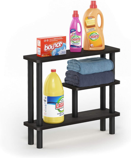 Furinno Turn-N-Tube Slim Space Saving Storage Rack, Espresso/Black