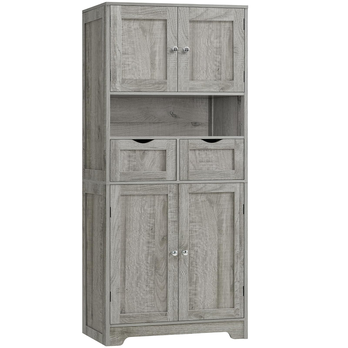 Iwell 66.9" Tall Bathroom Storage Cabinet with 2 Doors & 1 Drawer