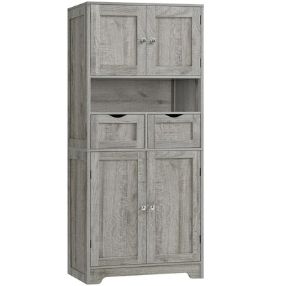 Iwell 66.9" Tall Bathroom Storage Cabinet with 2 Doors & 1 Drawer