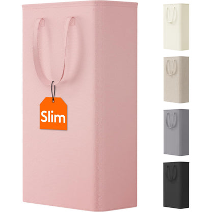 Lifewit Slim Collapsible Laundry Basket with Handles, 50L, Beige