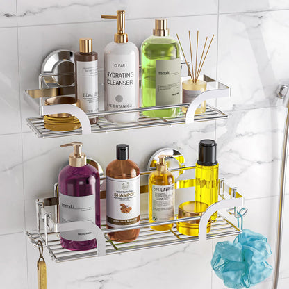 LEVERLOC Shower Caddy Suction Cup, 3 Pack Heavy Duty Bathroom Organizer