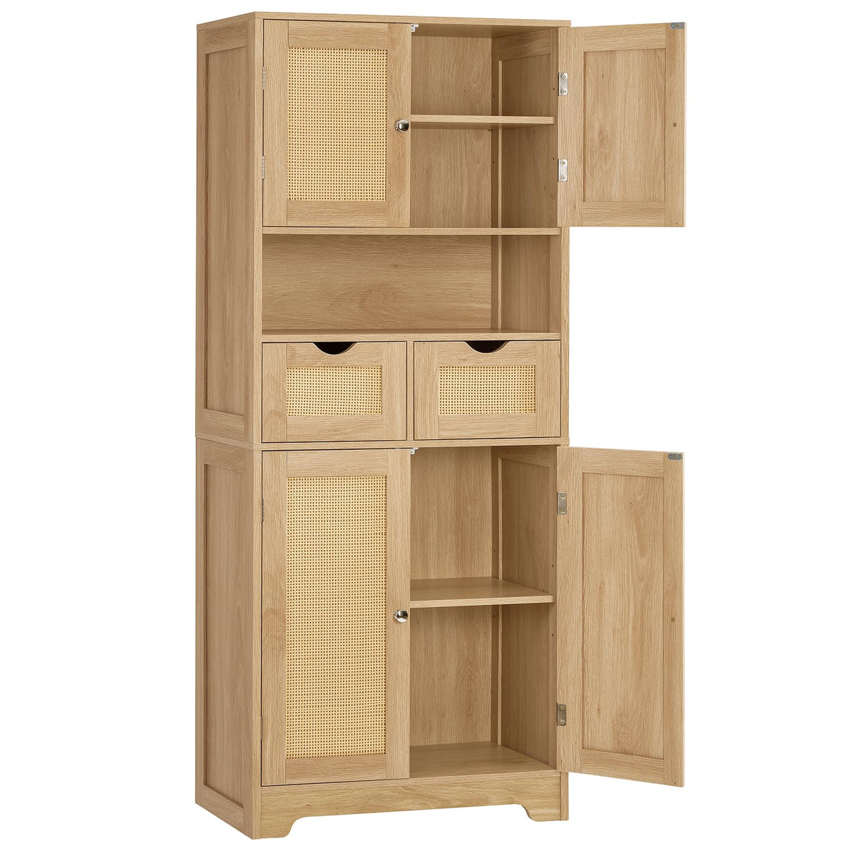 Iwell 66.9" Tall Bathroom Storage Cabinet with 2 Doors & 1 Drawer