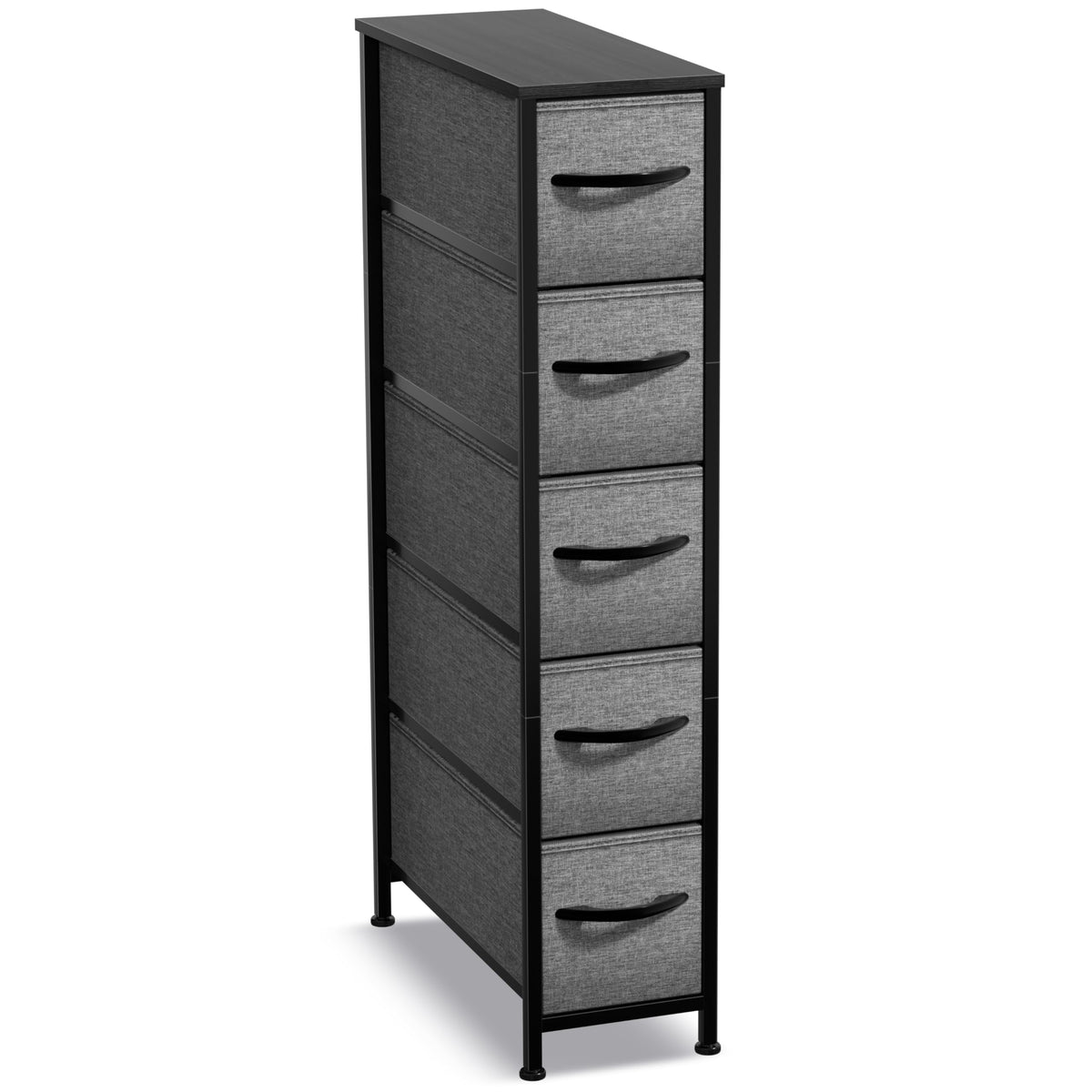 Sorbus 4-Drawer Narrow Dresser for Bedroom (Black/Charcoal)