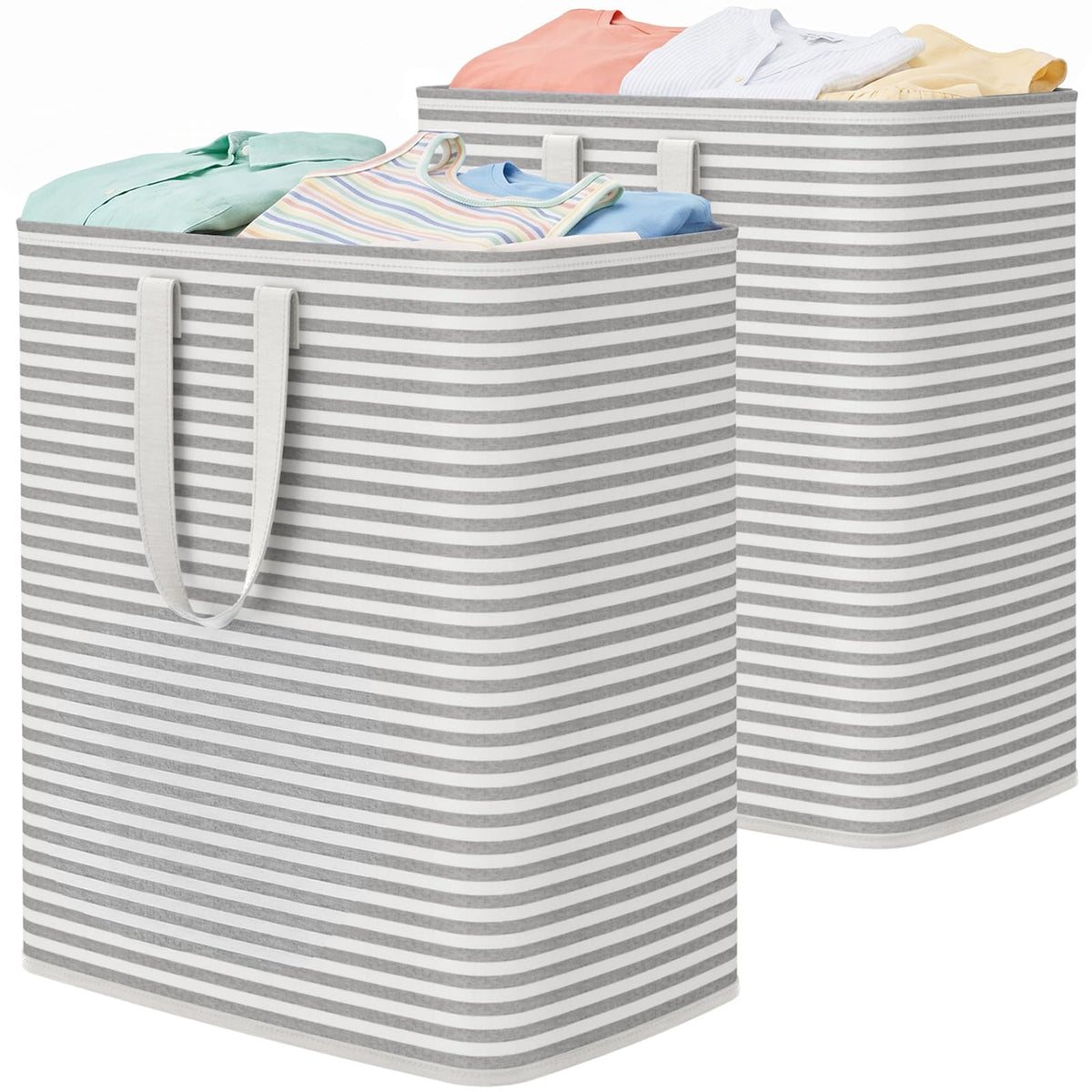 Lifewit 80L Large Laundry Baskets, Laundry Hampers Bags, 2 Pack, Beige