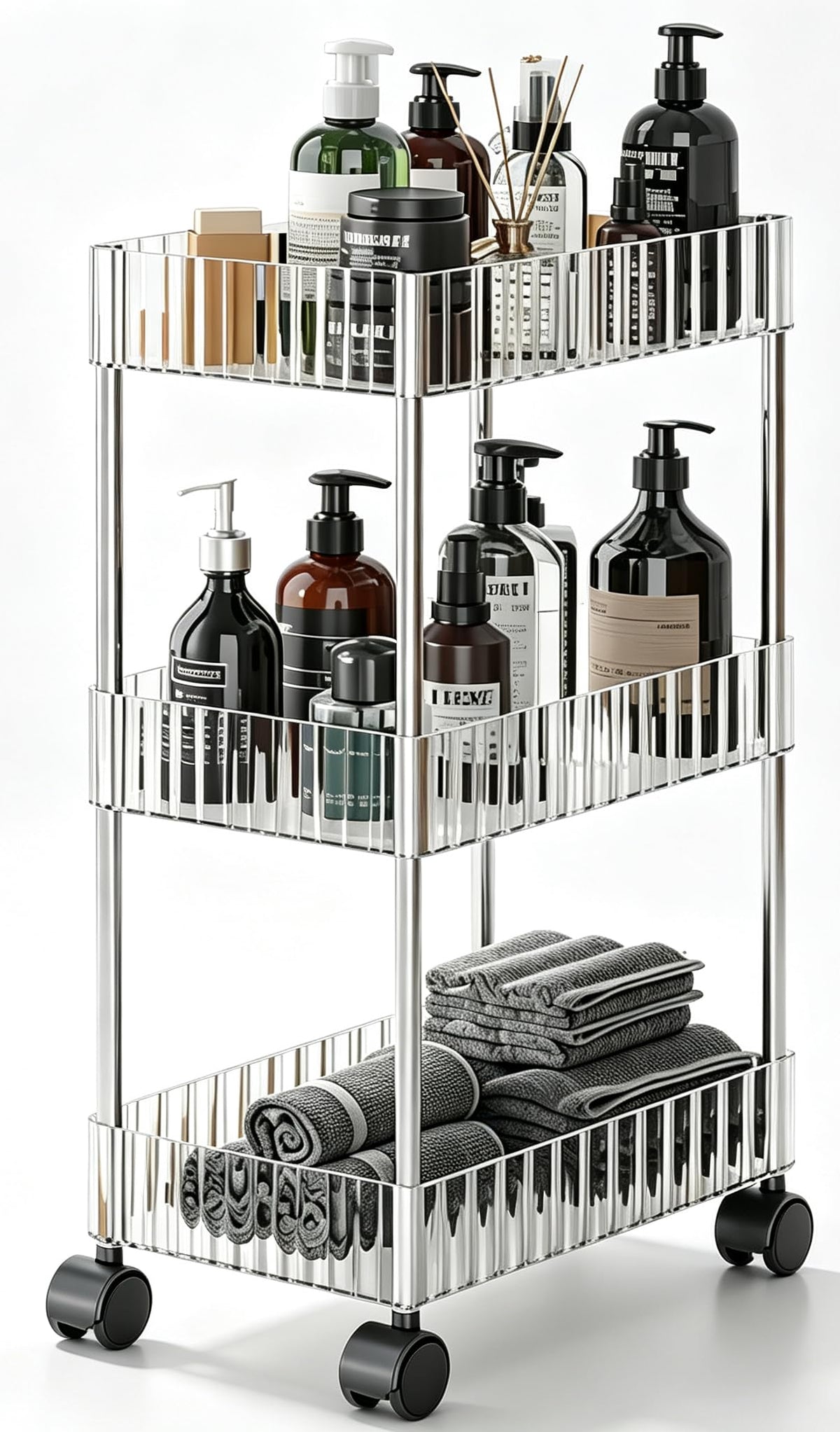 Sooyee 4 Tier Slim Storage Cart, Black