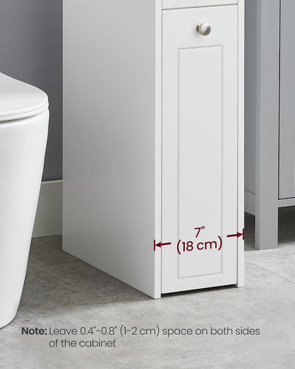 VASAGLE Small Bathroom Storage Cabinet, with Slide Out Drawers，Cloud White