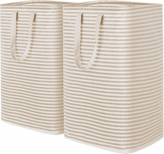 Lifewit 80L Large Laundry Baskets, Laundry Hampers Bags, 2 Pack, Beige