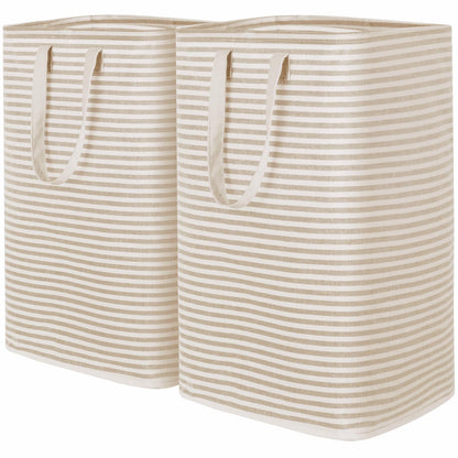 Lifewit 80L Large Laundry Baskets, Laundry Hampers Bags, 2 Pack, Beige