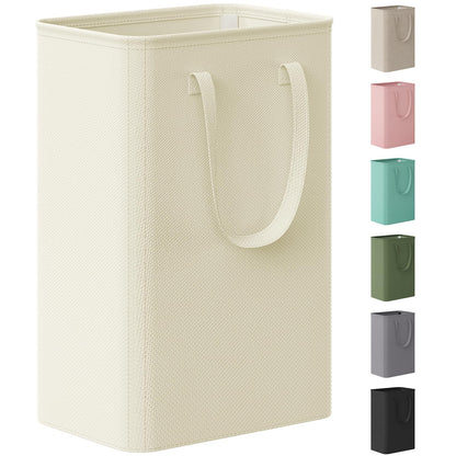 Lifewit Slim Collapsible Laundry Basket with Handles, 50L, Beige