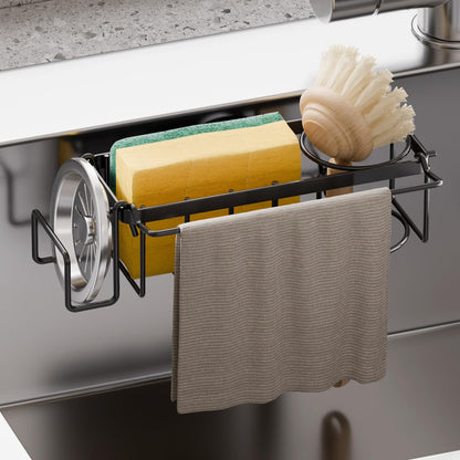 TAILI Sponge Holder for Kitchen Sink with Strong Suction Cup-Silver