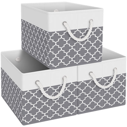 Fab totes Storage Bins Foldable Storage Baskets with Rope Handles