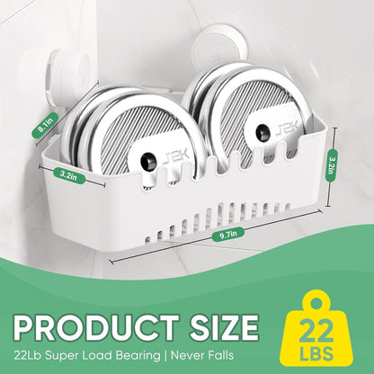LUXEAR Corner Suction Cup Shower Caddy - White