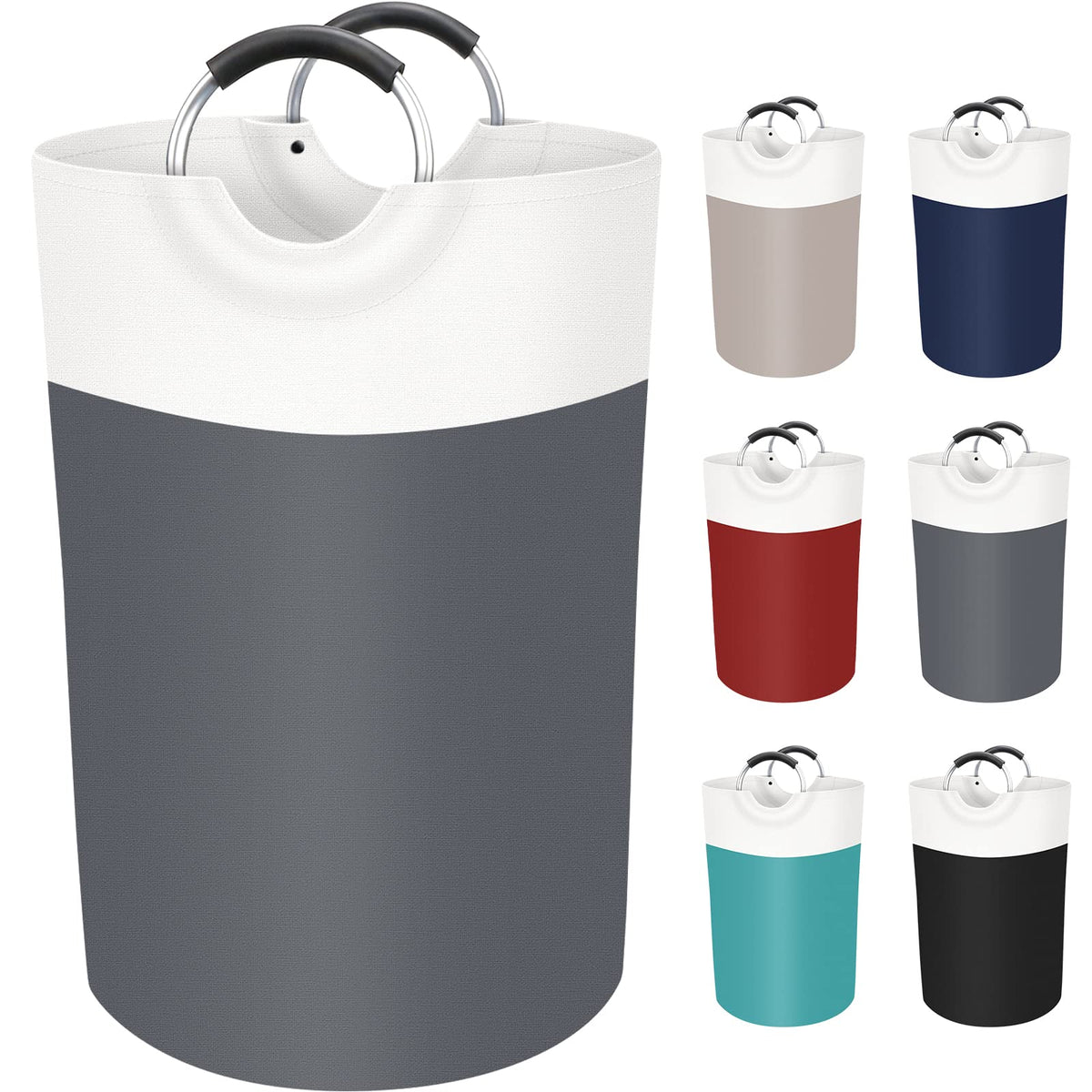 BlissTotes 90L Laundry Basket, Freestanding Collapsible Hamper, Black