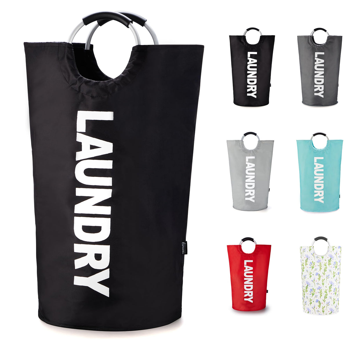 Caroeas Tall Laundry Basket 90L, Large Hamper, Freestanding Laundry Bag